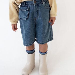 Shorts MILANCEL Sommer Jungen Denim Lose Kinder Hosen Feste Elastische Kleidung für Kinder 230617