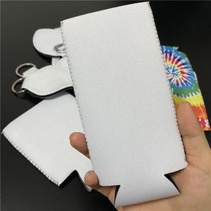 330ml neopren ince skinny Can Tutucu İçecekler İçecekler Soğutucu Kapak Süblimasyon Bira Şişesi Koozies Sleeve için DIY Boya Süblimasyon