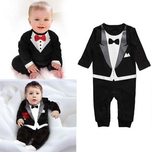 Garnitury Baby Boy Ubrania Summer dżentelmen bankiet rompers dla dzieci bawełniany kombinezon maluch moda eur USA styl strój 230617