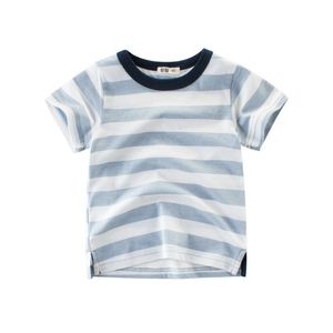 T-shirty letnie ubrania chłopcy T-koszula w paski Dziewczyny Dzieci Dzieci Tops Bawełny odzież Krótkie rękawie koszulka koszulka marki 2-10Y 230617