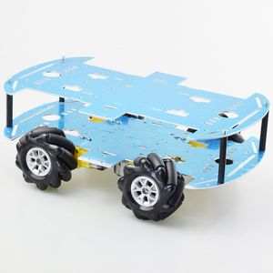 Other Toys est Mecanum Wheel Omni-directional Robot Car Chassis Kit with 4pcs TT Motor for Arduino Raspberry Pi DIY Toy Parts 230617