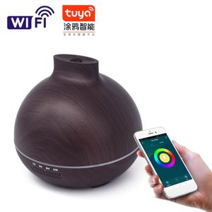 Urządzenia 400 ml inteligentne olejek wifi dyfuzor aplikacji działa z Alexa/ Tuya Aromaterapy dyfuzery chłodne nawilżacz mgły