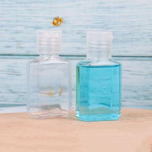 30 ml Hand Sanitizer Pet Plastic Bottle With Flip Top Cap fyrkantiga flaskor för kosmetik essens LLTJS