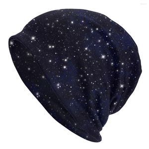 Berets unisex bonnet zimowy ciepły dzianinowy kapelusz mężczyźni kobiety nocne niebo przestrzeń galaktyka czapki hip hopowe czapki dorosłe wszechświat czapki czapki narciarskie
