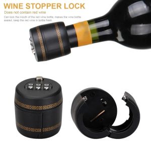 Plastic Bottle Password Combination Lock Wine Stoppers Vacuum Plug Device Red Wine Bottle Cap