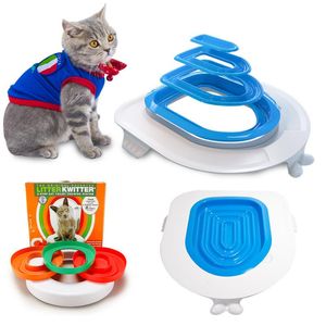 Środki repelenty Pet Cat Training Toaleta Pet Plastikowe składanie Zestaw Tray Box Professional Trener Clean Kitten Zdrowe koty ludzkie toaleta
