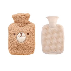 Heaters 1L Cute Plush Bear Warm Water Bag PVC Material Water Injection Hot Water Bottle Portable Winter Warmth Recyclable Hand Warmer