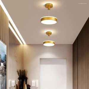 Chandeliers Modern Led Chandelier For Track Aisle Decorate Minimalistic Balcony Ring Ceiling Pendant Lamp Golden Wrought Iron Light Fixture