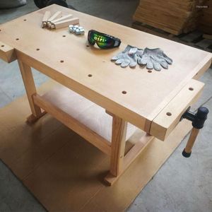 Professionellt handverktyg sätter multifunktionellt träbearbetning Arbetsbänkskonsol Beech Wood Diy Manual snickeri fast bord med klämma