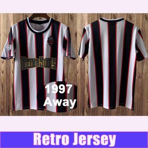 1997 DONADONI Retro Soccer Jerseys Away White Black Short Sleeve Football Shirt