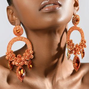 Dangle Chandelier Novelty Design Shiny Round Dangle Earrings For Women Fashion Jewlery Evening Dress Statement Earrings Accessory 230617