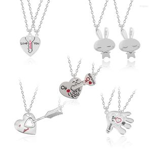 Pendant Necklaces DIY Alloy Cute Simple Necklace Heart Key Arrow Small Hand Corlour For Men Women Jewelry 2023 Drop