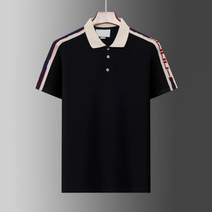 Tamanho 3XL Multi Bordado Camisas Pólo Europa Paris Verão Marca Roupas ManLuxury Design de Moda Mangas com Caneluras Bainha Dividida Esticar Polos Top Masculino