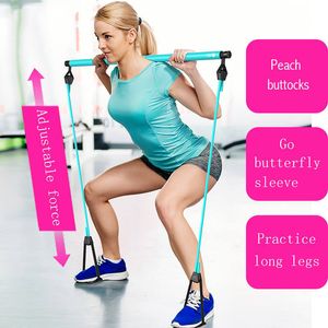 Kärnbuktränare Träningsutrustning Leg Women Gym Yoga Pull Rods Home Pilates Bar Resistance Apporting Stick Toning Fitness Rope Puller 230617