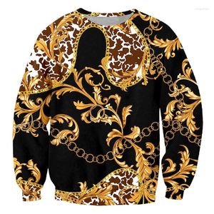 Felpe con cappuccio da donna IFPD Maglione Catena d'oro Stampa 3D Oversize Lusso Stile barocco Abbigliamento sportivo Felpa autunno / inverno unisex Vendita diretta