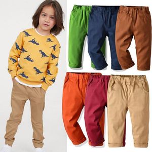 Byxor Spring och Autumn Kids Boys Cotton Pants For Baby Thin White Black Toddler Casual kläder 230617