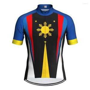 Jaquetas de corrida Filipinas Pilipinas Camisa de bicicleta Manga curta Top Estrada MTB Roupas de ciclismo de verão Camisa de secagem rápida Vestuário esportivo