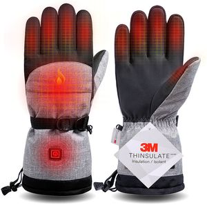 Ski Gloves Winter Thermal Heated Battery Powered Motorcycle Heating Waterproof Touch Screen Hand Warmer For Cycling Skiing 230617