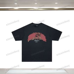 Xinxinbuy Men Designer Tee Tシャツ23SSレターグラフィティプリントパリ半袖女性