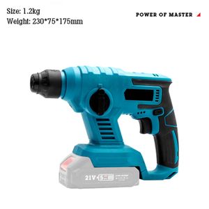 Hamer 21V Cordless Electric Hammer Impact Drill Rechargeable Lithium Battery Rotary Hammer 360 Degree Rotating Handle Impact Drill