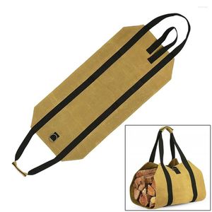 Storage Bags Firewood Bag Canvas Outdoor Camping Wood Log Carrier Package Tote Home Fireplace Supplies For Kindling