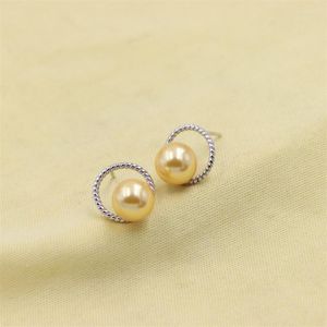 Stud Earrings ZFSILVER S925 Sterling Silver Korean Fine Trend Fashion Twist Gold Pearl Jewelry For Women Charm Party Gifts Girls