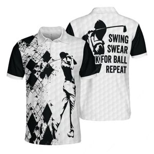Polos Masculinos Jumeast Golf Camisas Polo Swing Swear Look For Ball Men White Mesh T-Shirt At My Putt Sport Tops Youth Drip Clothing Y2K Apparel 230617