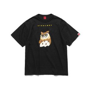 23SSニューウーマンメンズTシャツシンプルな手紙漫画かわいいフクロウプリント竹コットンティーサマーリミテッドビーチハイストリートファッションショートスリーブTJAMMTX304