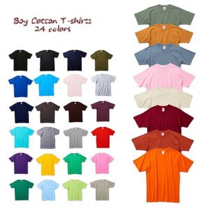 Kids Summer Short Sleeve Cotton Plain T-shirt 210g Boy and Girls' Custom Printing Blank Tee Shirts Tops