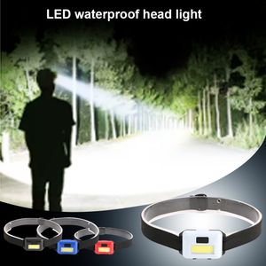 Strålkastare Head Torch 3 -lägen Mini Rainprocess Headlights Batteropererade vandringstillbehör mångfärgad LED -strålkastare 3W Red 230617