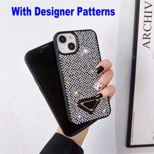 Capas de celular de designer de moda para iPhone 14 13 12 Pro Max 11Promax 8Plus 3D Diamond Triangle Luxury Glitter Invertida Brand Phone Case Designers Cover Shell Fundas