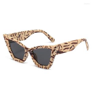 Occhiali da sole oversize Polygon Cat Eye Donna Colorful Leopard Shades UV400 Uomo Occhiali da sole sfumati