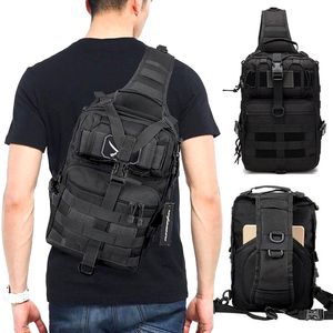 Outdoor Bags Mens Tactical Shoulder Bag Molle Camouflage Sling Army Military Hiking Camping Pack Assault Fishing Hunting Backpack 230617