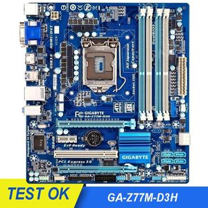 Anakartlar GA-Z77M-D3H Orijinal Anakart USB3.0 SATA III LGA1155 DDR3 Intel Z77 Z77M Masaüstü Ana Pano Kullanılmış Motherboards