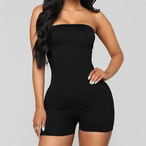 Kadın Tulumları 2023 Kadınlar Shinny Bodysuits Kadın Sarılı Göğüs Sıralı Renk Ofis Lady Rahat Slim Short Playsuit