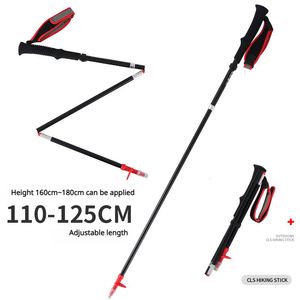 Trekking Poles CLS Outdoor Folding Handing Stick Foursection Telescopic Ultralight Walking Justerbar storlek Portable 230617