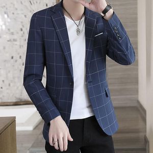 Jacken 2022 Mode Neue männer Casual Business Plaid Slim Fit Formale Kleid Blazer Jacke Anzug Mantel