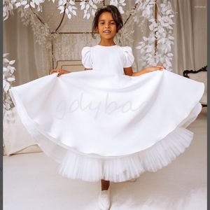 Girl Dresses White Fluffy Lace Flower For Weddings Tulle Ball Gown First Holy Communion Pageant Party Dresse