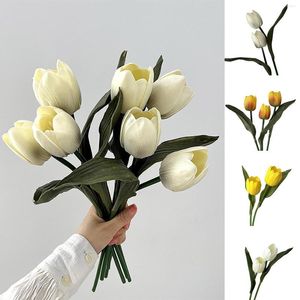 Decorative Flowers Morandi Light Luxury Pu Simulation Flower Bouquet Interior Decoration Desktop Christmas Centerpieces For Tables