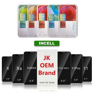 JK OLED LCD Display Skärm Incell Cell Touch Panels Digitizer Assembly Reparationsreparationsdelar för iPhone X XR XS Max 11 12 13 14 Plus Pro Max