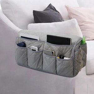 Förvaringspåsar vattentäta tillbehör vardagsrum på väskan anti slip soffa armstöd arrangör med 14 fickor soffa hängande bomullsblandning