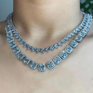 Correntes Iced Out Crystal Stones Heart Square Cuban Link Chain For Women Men Bling Tennis Necklace Set Hiphop Rock Jewelry