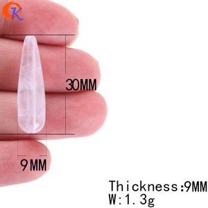 Crystal Cordial Design 370Pcs 9*30mm Acrylic Beads/Jewelry Accessories/White Lined Beads/Flat Drop Beads/DIY/Hand Made/Earring Findings