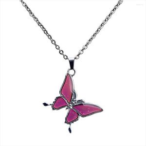 Necklace Earrings Set Butterfly Shaped Mood Can Change The Color And Adjustable Of