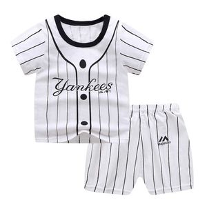 Günstige Kinder Jungen Sommer Kleidung Sets Kinder 2 stücke Kurzarm t-shirt Anzug Kleinkind Mädchen Baumwolle T Baby Kleidung 0 - 4 jahre