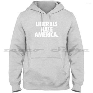 Moletons Masculinos Os liberais odeiam a América. Camisola de manga comprida Moda América Política Suck Antifa Hillary Cl