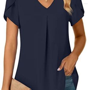 Bluzki damskie swobodne luźne kobiety solidne szyfonowe koszulę Top 2023 Blusas femeninas elegantes vestiti lunghi donna estivi eleganti