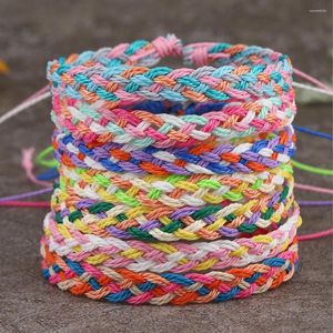 Bangle 12pcs/Lot Wax Line Braind Bracelet Bracelet Bordermade Thread Care Pare Женщины Мужчины Регулируемые ювелирные изделия BANDLES GIRD