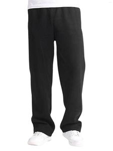 Мужские брюки Лутуи Мужчины растягивают бегун с твердым цветом Прямой ноги Брюки повседневные спортивные штаны с карманами (свет