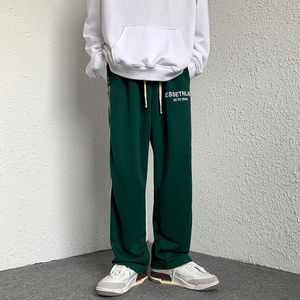 Calças pantalon chandal hombre verde moletom masculino verão moda calças soltas correndo moletom listra streetwear harajuku